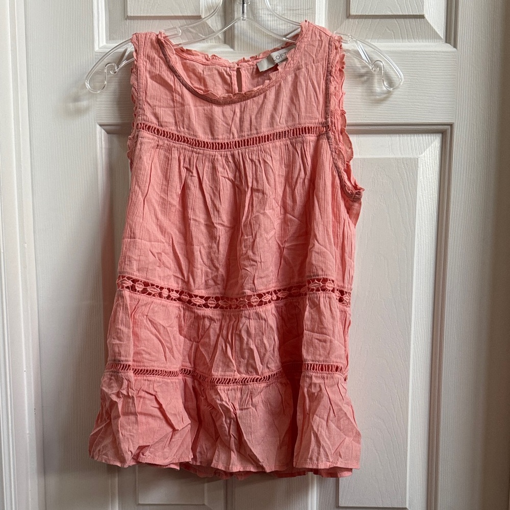 LOFT Coral Sleeveless Blouse